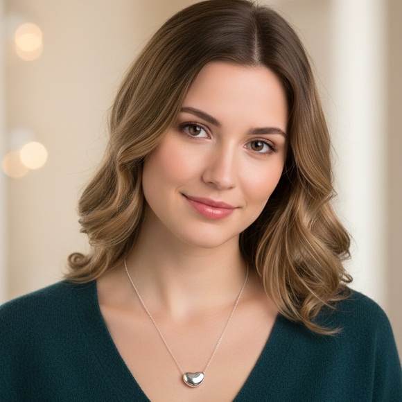 Tiffany & Co Elsa Peretti Bean Necklace Sterling Silver 925 - Picture 4 of 4